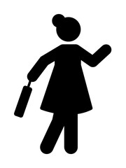 Poster - Businesswoman go office hurry icon. Element of businessman pictogram icon on white background