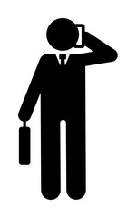 Poster - Businessman phone call walk office icon. Element of businessman pictogram icon on white background