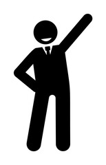 Poster - Businessman idea office happy icon. Element of businessman pictogram icon on white background