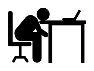 Poster - Businessman sleep tired office icon. Element of businessman pictogram icon on white background