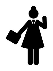 Poster - Businesswoman document office icon. Element of businessman pictogram icon on white background