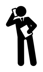 Poster - Businessman document phone call icon. Element of businessman pictogram icon on white background