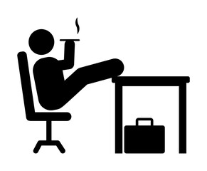 Poster - Businessman smoking office sit icon. Element of businessman pictogram icon on white background