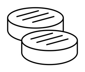 Poster - Cutlet, meat icon. Simple line, outline batcher icons for ui and ux, website or mobile application on white background