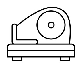 Poster - Meat slicer, meat icon. Simple line, outline batcher icons for ui and ux, website or mobile application on white background