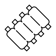 Poster - Ribs, meat icon. Simple line, outline batcher icons for ui and ux, website or mobile application on white background