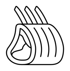 Poster - Meat, ribs icon. Simple line, outline batcher icons for ui and ux, website or mobile application on white background