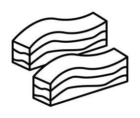 Poster - Pork, meat icon. Simple line, outline batcher icons for ui and ux, website or mobile application on white background