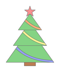 Poster - Christmas tree colored icon. Element of Christmas holiday colored icon. Premium quality graphic design icon. Signs and symbols collection icon for websites, web design on white background