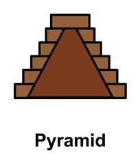 Poster - Pyramid icon. Element of Cinco de Mayo color icon. Premium quality graphic design icon. Signs and symbols collection icon for websites, web design, mobile app on white background