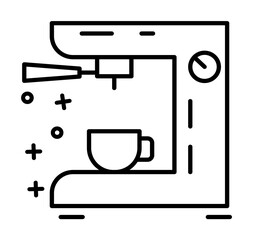 Poster - Coffee machine, coffee maker icon. Simple line, outline of coffee icons for ui and ux, website or mobile application on white background