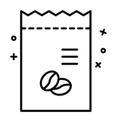 Poster - Coffee beans, bag, coffee shop icon. Simple line, outline of coffee icons for ui and ux, website or mobile application on white background