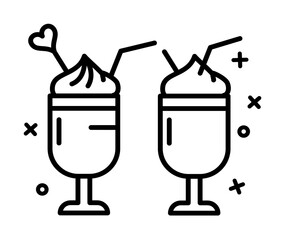 Poster - Drink, coffee, cup icon. Simple line, outline of coffee icons for ui and ux, website or mobile application on white background