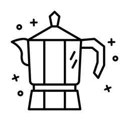 Wall Mural - Coffee pot, machine, drink icon. Simple line, outline of coffee icons for ui and ux, website or mobile application on white background