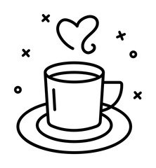 Poster - Coffee, drink, cup icon. Simple line, outline of coffee icons for ui and ux, website or mobile application on white background