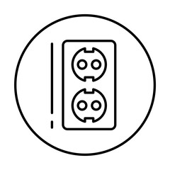 Poster - Socket, connector icon. Simple line, outline elements of connectors and cables icons for ui and ux, website or mobile application on white background