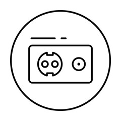 Poster - Socket, connector icon. Simple line, outline elements of connectors and cables icons for ui and ux, website or mobile application on white background