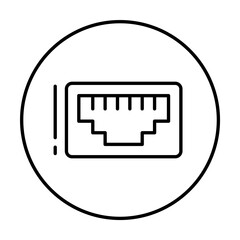 Poster - Ethernet, connector icon. Simple line, outline elements of connectors and cables icons for ui and ux, website or mobile application on white background