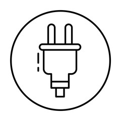 Poster - Plug, connector icon. Simple line, outline elements of connectors and cables icons for ui and ux, website or mobile application on white background