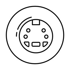 Poster - S-video, connector icon. Simple line, outline elements of connectors and cables icons for ui and ux, website or mobile application on white background