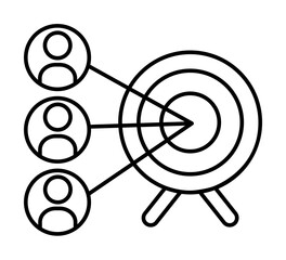 Poster - User business consumer target icon. Element of consumer behavior line icon on white background