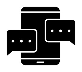 Poster - Smartphone chat bubbles icon. Simple connection sign icons for ui and ux, website or mobile application on white background