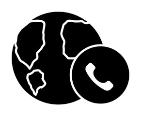 Poster - Earth circle call icon. Simple connection sign icons for ui and ux, website or mobile application on white background