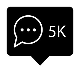 Poster - Chat bubble comment 5k icon. Simple connection sign icons for ui and ux, website or mobile application on white background