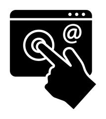 Poster - Website finger tap icon. Simple connection sign icons for ui and ux, website or mobile application on white background