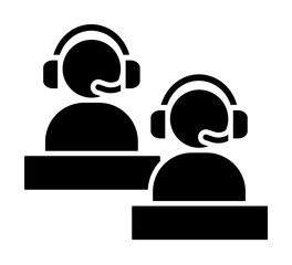 Poster - Call operators headphones icon. Simple connection sign icons for ui and ux, website or mobile application on white background