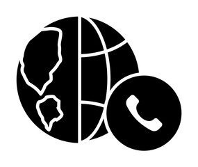 Poster - Global Earth call icon. Simple connection sign icons for ui and ux, website or mobile application on white background