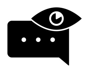 Poster - Chat bubble eye read icon. Simple connection sign icons for ui and ux, website or mobile application on white background
