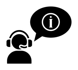 Poster - Call operator info bubble icon. Simple connection sign icons for ui and ux, website or mobile application on white background