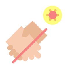Poster - Hand shaking, coronavirus icon. Simple color elements of viral pandemic icons for ui and ux, website or mobile application on white background