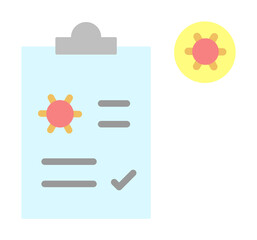 Sticker - Medical report, coronavirus icon. Simple color elements of viral pandemic icons for ui and ux, website or mobile application on white background