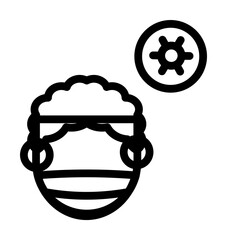 Sticker - Man, medical mask, coronavirus icon. Simple line, outline elements of viral pandemic icons for ui and ux, website or mobile application on white background