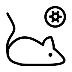 Fototapete - Mouse, coronavirus icon. Simple line, outline elements of viral pandemic icons for ui and ux, website or mobile application on white background