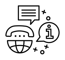 Poster - Global, chat, info, phone icon. Element of customer services icon on white background