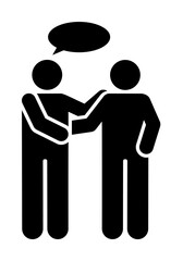 Poster - Man, talking, conversation, speak icon. Element of daily routine pictogram icon on white background