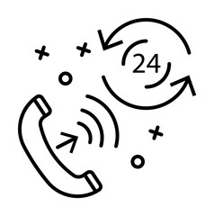 Poster - Phone, time, call icon. Element of customer services icon on white background