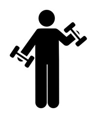 Poster - Man, sport, weight icon. Element of daily routine pictogram icon on white background