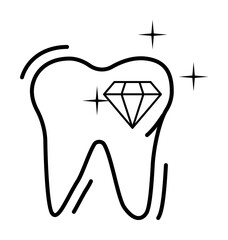 Poster - tooth jeweler diamond icon. simple line, outline of dentistry icons for ui and ux, website or mobile