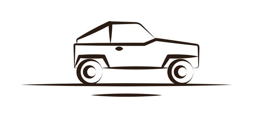 Poster - suv desert car icon. Element of desert icon for mobile concept and web apps. Hand draw suv desert car icon can be used for web and mobile on white background