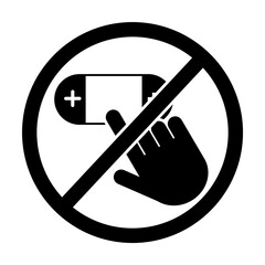 Poster - do not touch, game console icon. Element of prohibition sign icon. Premium quality graphic design icon. Signs and symbols collection icon on white background