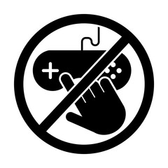 Fototapete - do not touch, game console icon. Element of prohibition sign icon. Premium quality graphic design icon. Signs and symbols collection icon on white background