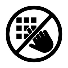 Sticker - do not touch, code icon. Element of prohibition sign icon. Premium quality graphic design icon. Signs and symbols collection icon on white background