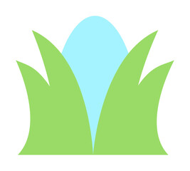 Poster - Grass egg color icon. Simple color elements of religious holiday for ui and ux, website or mobile application on white background