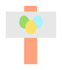 Poster - Sign egg pointer color icon. Simple color elements of religious holiday for ui and ux, website or mobile application on white background