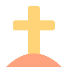 Poster - Cross Christianity color icon. Simple color elements of religious holiday for ui and ux, website or mobile application on white background