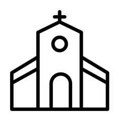 Poster - Church building icon. Simple line elements of religious holiday for ui and ux, website or mobile application on white background